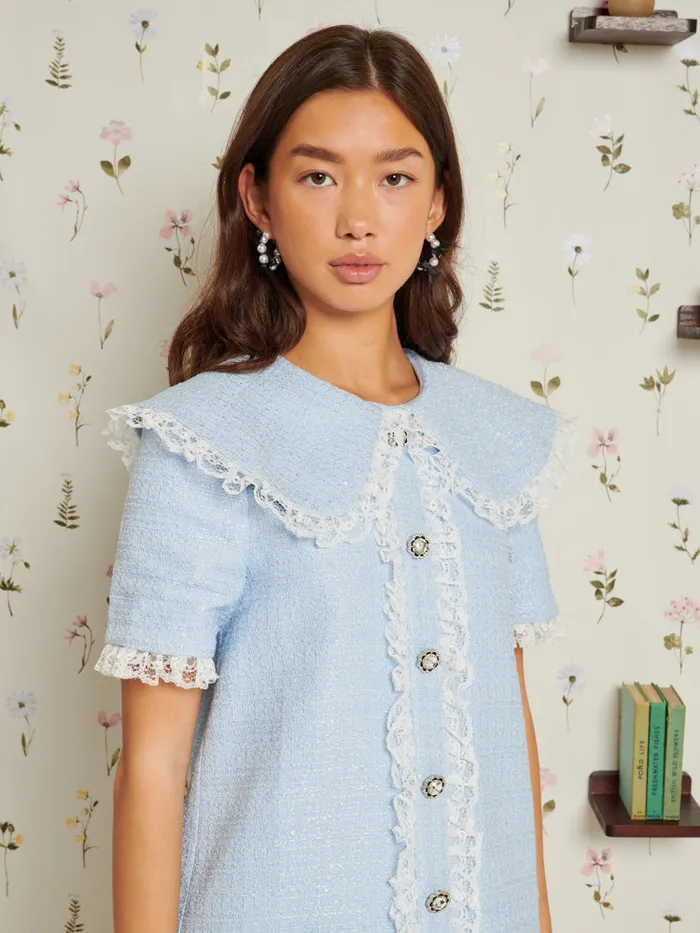 Women Treasured Tweed Mini Dress Xenon Blue Sister Jane Dresses