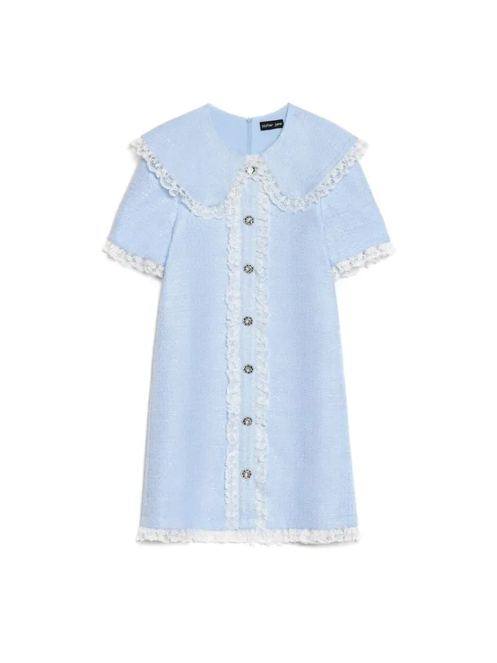 Women Treasured Tweed Mini Dress Xenon Blue Sister Jane Dresses