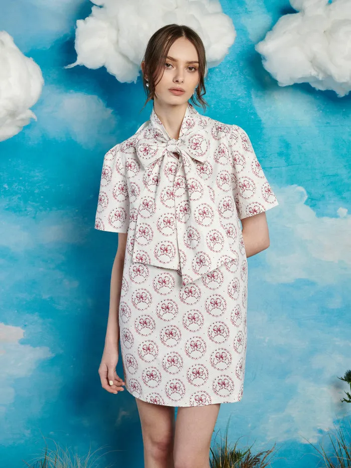 Women Wander Bow Mini Dress Pearl White Sister Jane Dresses