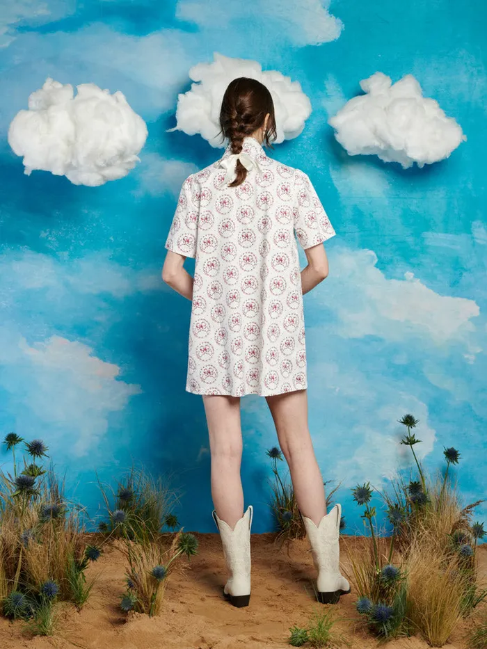 Women Wander Bow Mini Dress Pearl White Sister Jane Dresses