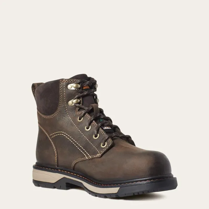 Women Waterproof Boots Ariat Riveter 6034 CSA Waterproof Composite Toe Work Boot Dark Brown