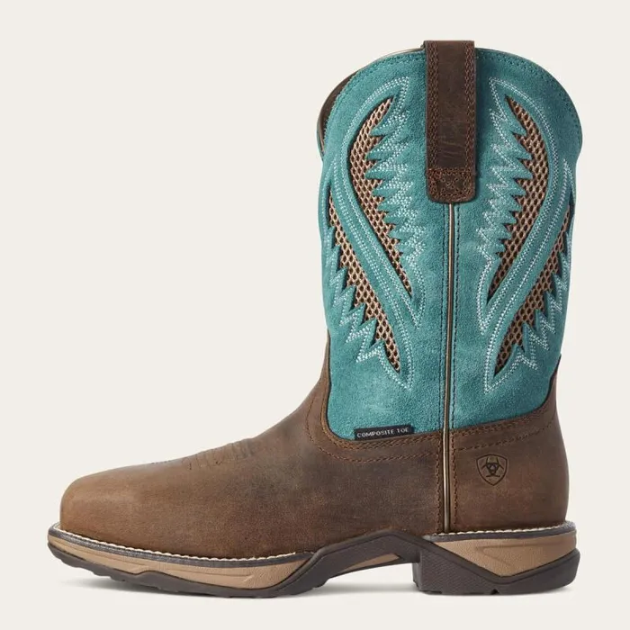 Women Western Boots Ariat Anthem VentTEK Composite Toe Work Boot Royal Chocolate