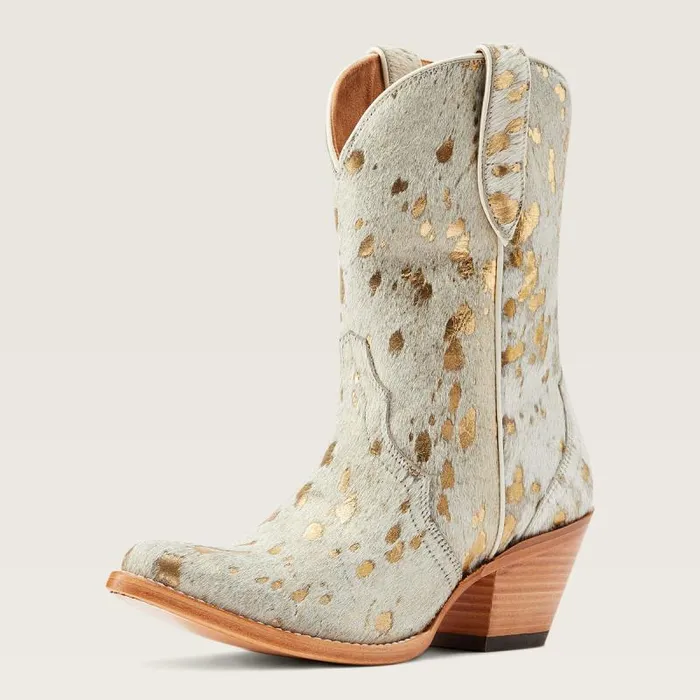 Women Western Boots Ariat Bandida Western Boot White Metallic Hair On