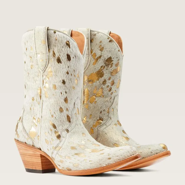 Women Western Boots Ariat Bandida Western Boot White Metallic Hair On