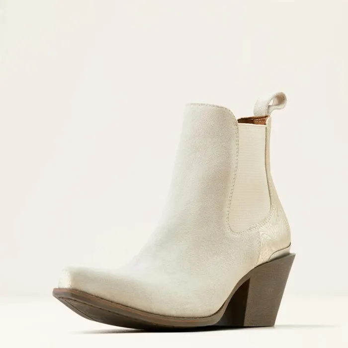 Women Western Boots Ariat Bradley Western Boot Cloud White Suedeembossed Pearl