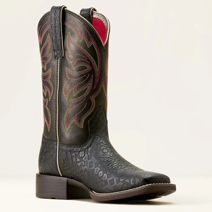 Women Western Boots Ariat Buckley Western Boot Black Blanket Embosslimousine Black Women Western Boots Ariat Buckley Western Boot Black Blanket Embosslimousine Black