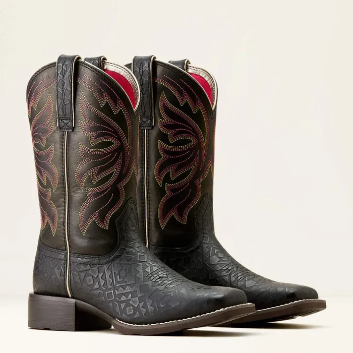 Women Western Boots Ariat Buckley Western Boot Black Blanket Embosslimousine Black Women Western Boots Ariat Buckley Western Boot Black Blanket Embosslimousine Black