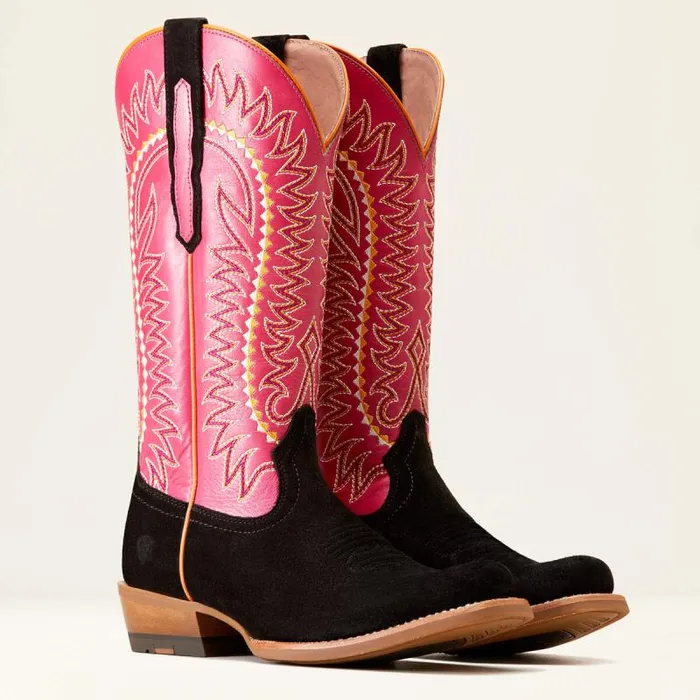 Women Western Boots Ariat Derby Monroe Western Boot Black Roughout Women Western Boots Ariat Derby Monroe Western Boot Black Roughout
