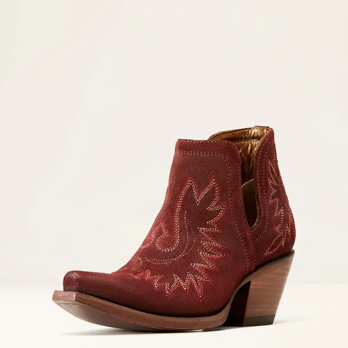 Women Western Boots Ariat Dixon Bootie Merlot Suede