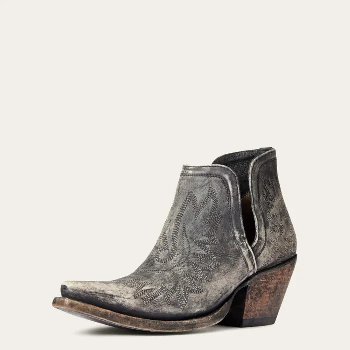 Women Western Boots Ariat Dixon Bootie Naturally Distressed Black