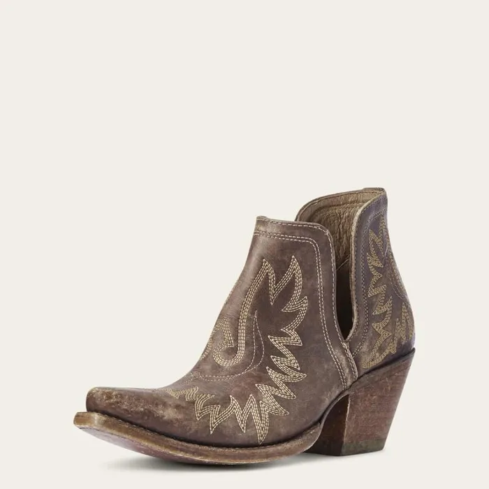 Women Western Boots Ariat Dixon Bootie Naturally Distressed Brown