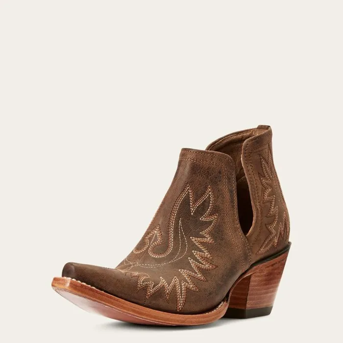 Women Western Boots Ariat Dixon Bootie Weathered Brown