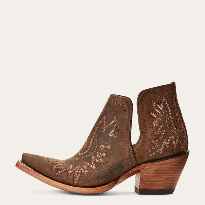 Women Western Boots Ariat Dixon Bootie Weathered Brown Women Western Boots Ariat Dixon Bootie Weathered Brown