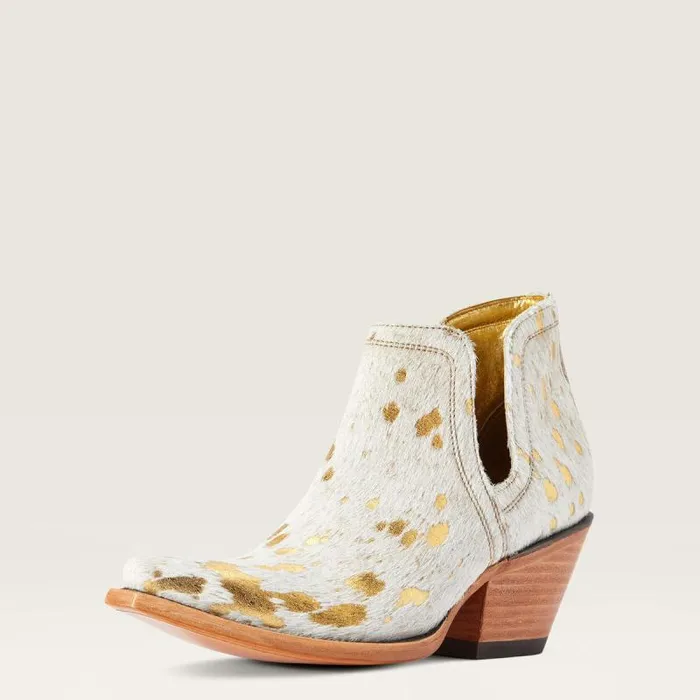Women Western Boots Ariat Dixon Haircalf Western Boot White Metallic Hair On