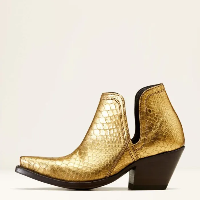 Women Western Boots Ariat Dixon Python Western Boot Metallic Gold
