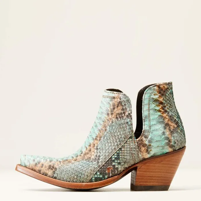 Women Western Boots Ariat Dixon Python Western Boot Naturally Turquoise