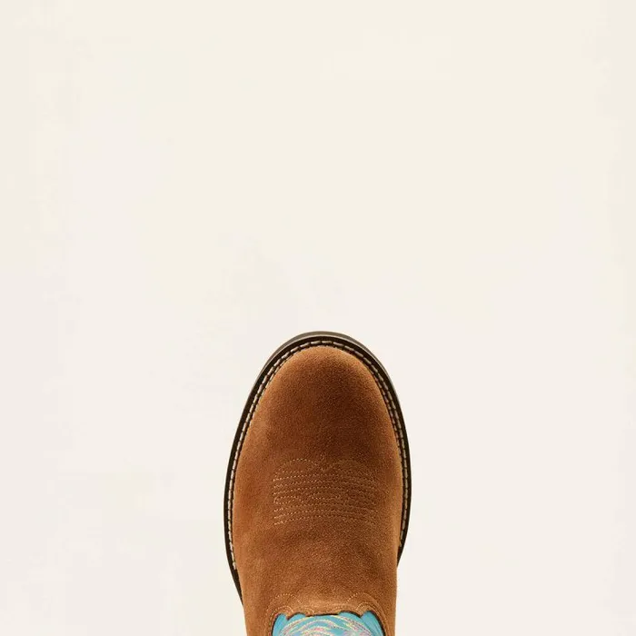 Women Western Boots Ariat Elko Western Boot Chestnut Suedebasin Blue Women Western Boots Ariat Elko Western Boot Chestnut Suedebasin Blue