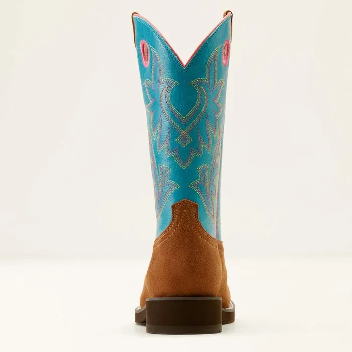 Women Western Boots Ariat Elko Western Boot Chestnut Suedebasin Blue Women Western Boots Ariat Elko Western Boot Chestnut Suedebasin Blue