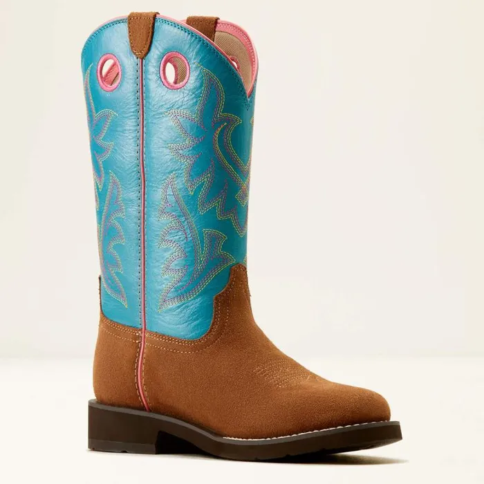 Women Western Boots Ariat Elko Western Boot Chestnut Suedebasin Blue Women Western Boots Ariat Elko Western Boot Chestnut Suedebasin Blue
