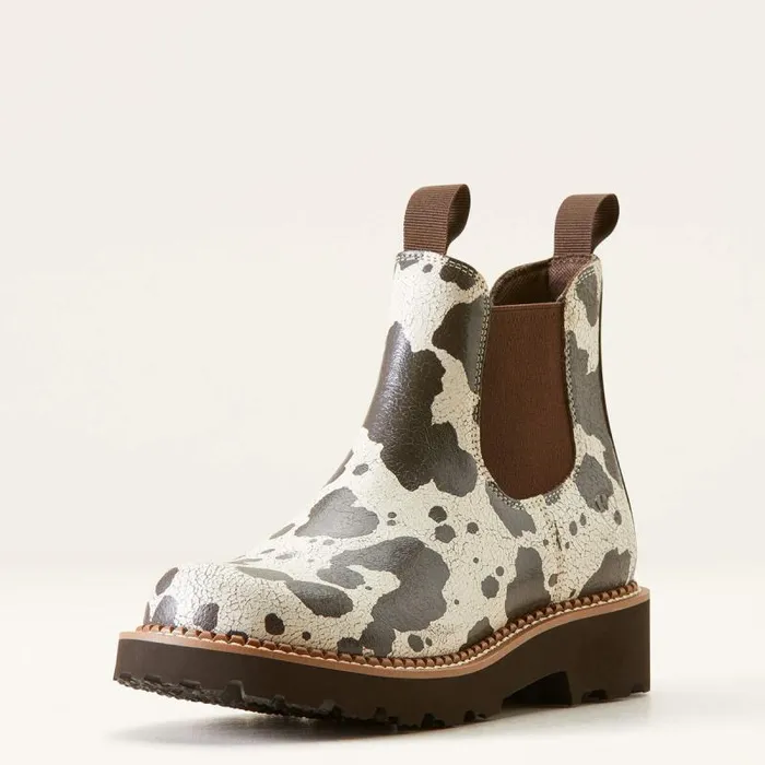 Women Western Boots Ariat Fatbaby Twin Gore Western Boot Cow Print
