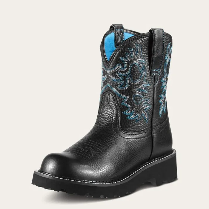 Women Western Boots Ariat Fatbaby Western Boot Black Deertan