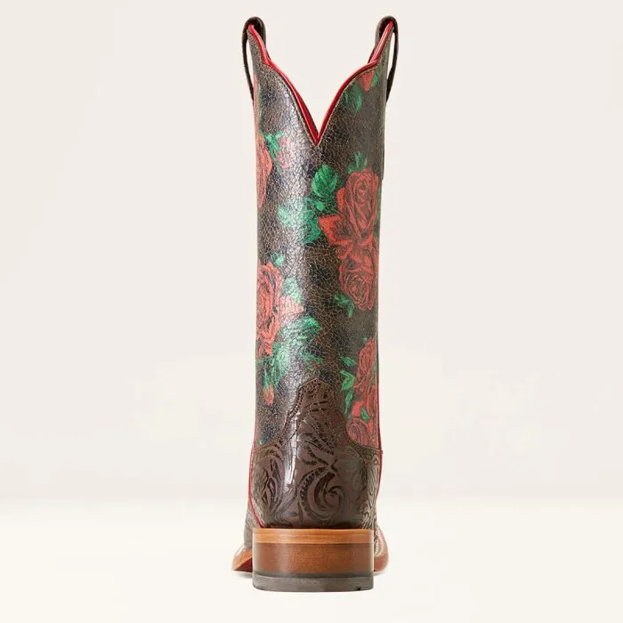 Women Western Boots Ariat Frontier Farrah Western Boot Chocolate Floral Emboss Women Western Boots Ariat Frontier Farrah Western Boot Chocolate Floral Emboss