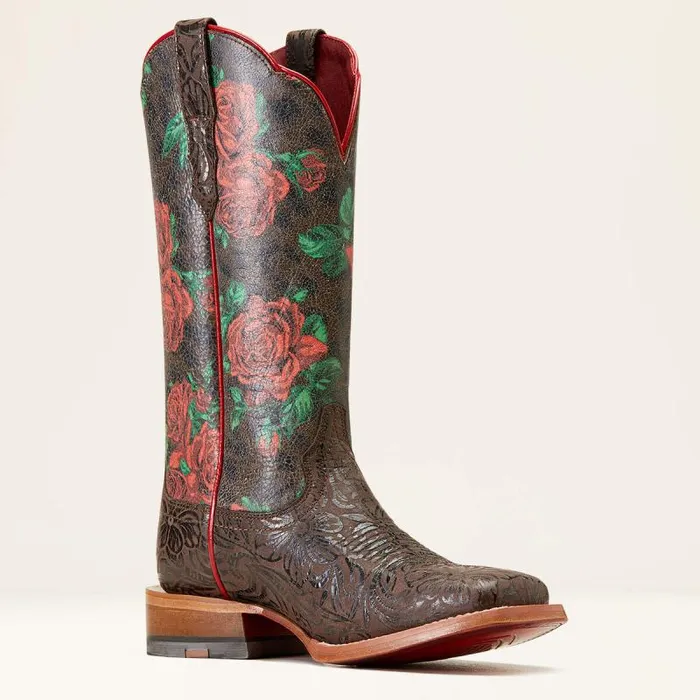 Women Western Boots Ariat Frontier Farrah Western Boot Chocolate Floral Emboss Women Western Boots Ariat Frontier Farrah Western Boot Chocolate Floral Emboss