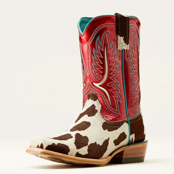 Women Western Boots Ariat Futurity Colt Western Boot Cowtown Hair Onruby Red Patent
