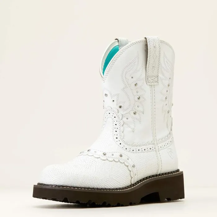 Women Western Boots Ariat Gembaby Western Boot White Snake Emboss