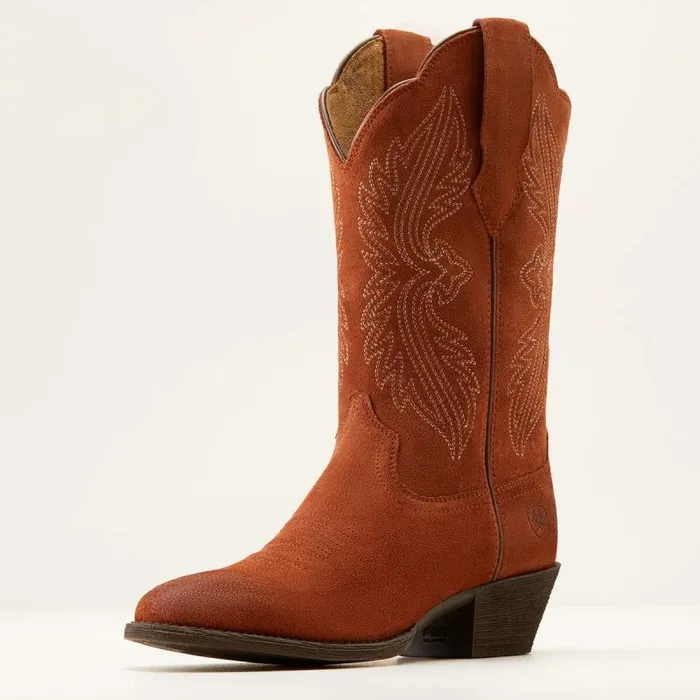 Women Western Boots Ariat Heritage R Toe StretchFit Western Boot Amber Suede