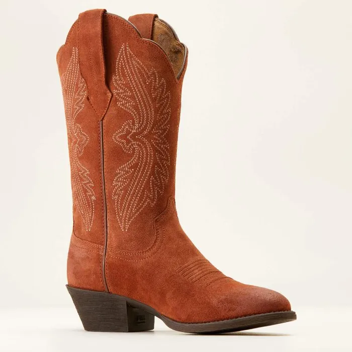 Women Western Boots Ariat Heritage R Toe StretchFit Western Boot Amber Suede Women Western Boots Ariat Heritage R Toe StretchFit Western Boot Amber Suede