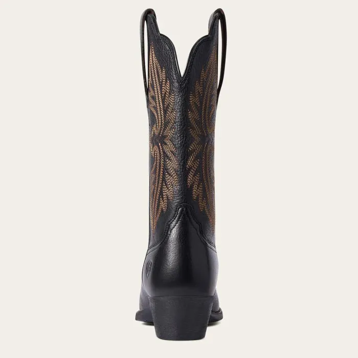 Women Western Boots Ariat Heritage R Toe StretchFit Western Boot Black Deertan Women Western Boots Ariat Heritage R Toe StretchFit Western Boot Black Deertan