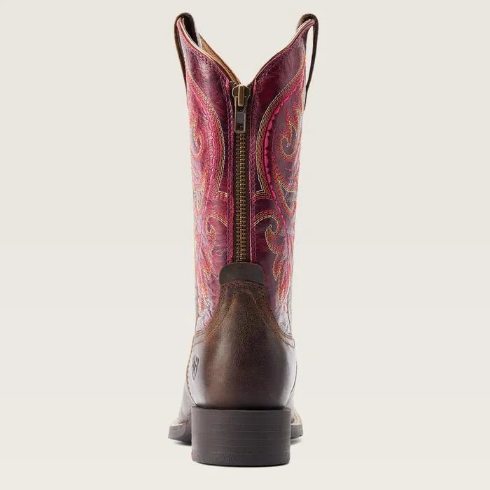 Women Western Boots Ariat Round Up Back Zip Western Boot Worn Mocha Women Western Boots Ariat Round Up Back Zip Western Boot Worn Mocha