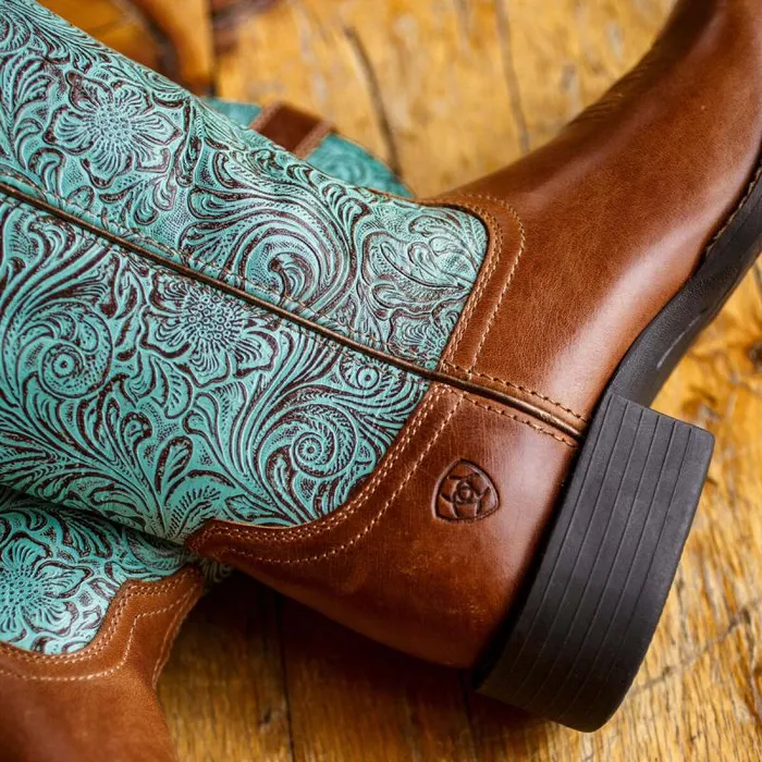 Women Western Boots Ariat Round Up Wide Square Toe Western Boot Beduino Brown