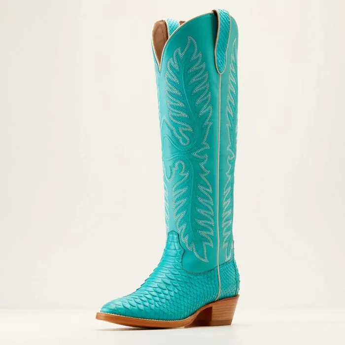 Women Western Boots Ariat Sterling Margot StretchFit Western Boot Blue Oasis Pythonsantorini