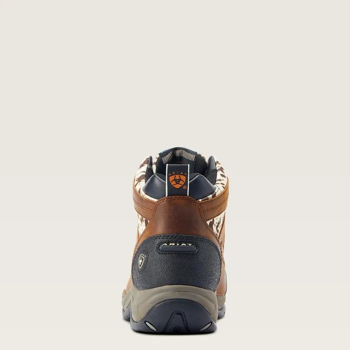 Women Western Boots Ariat Terrain Waterproof Boot Distressed Brown Speckled Cow Print Women Western Boots Ariat Terrain Waterproof Boot Distressed Brown Speckled Cow Print