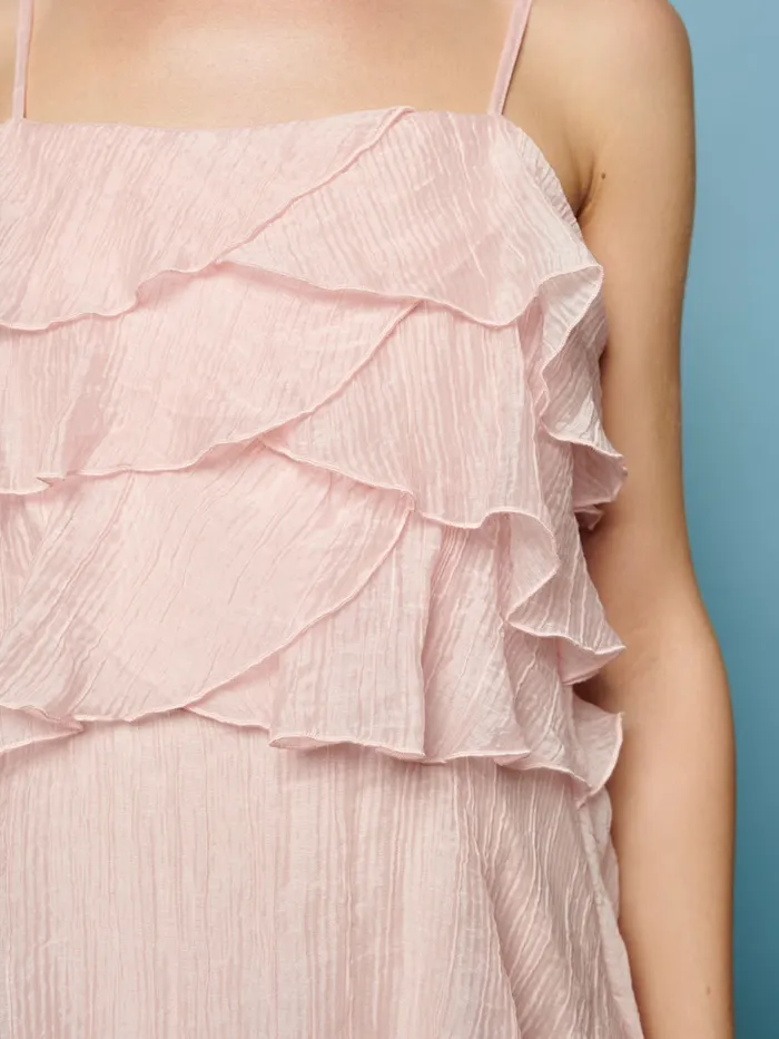 Women Winnie Ruffle Midi Dress Baby Pink Sister Jane Dresses