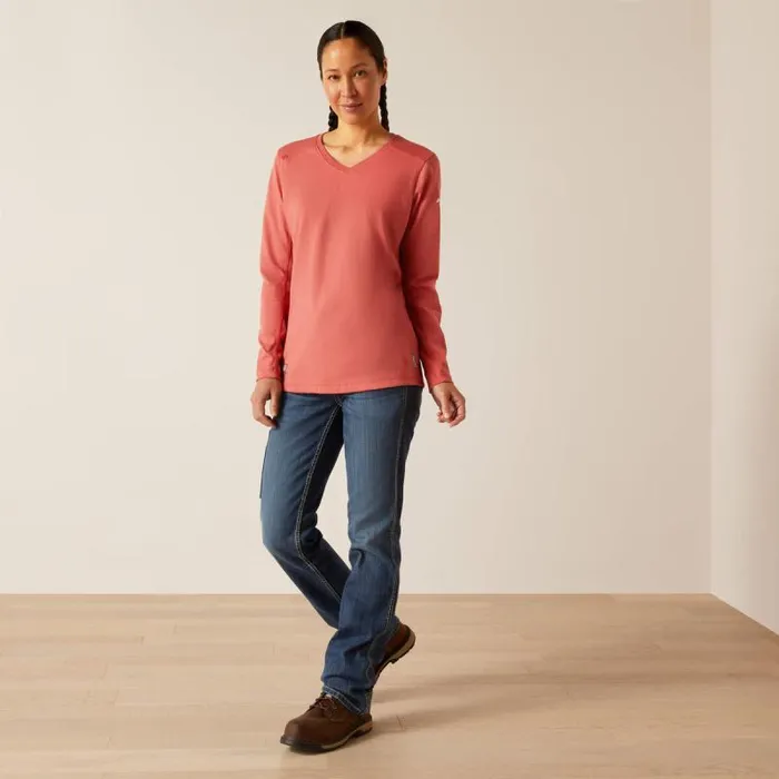 Women Workwear Ariat FR AC Crew Top Mineral Red Women Workwear Ariat FR AC Crew Top Mineral Red