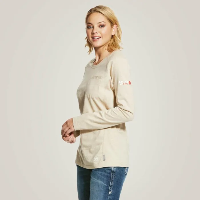 Women Workwear Ariat FR Air Crew TShirt Sand Heather