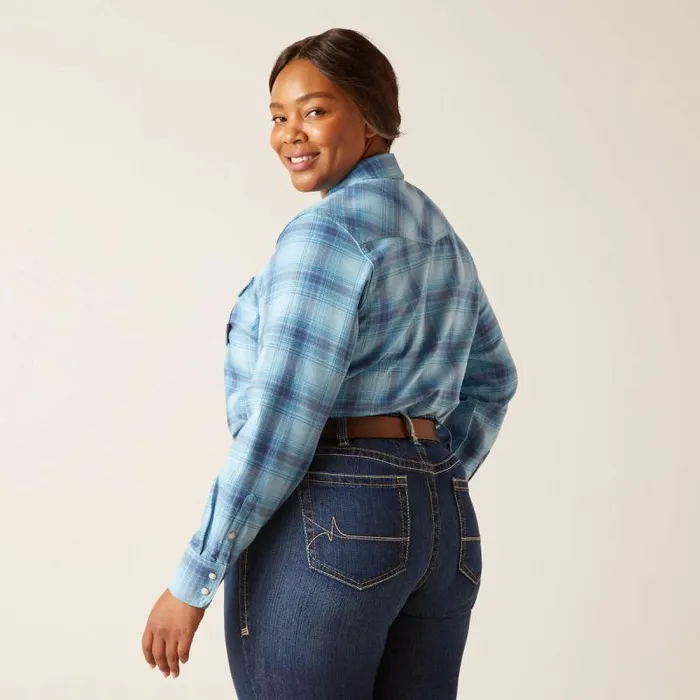 Women Workwear Ariat FR Bonita Snap Work Shirt Norse Blue Women Workwear Ariat FR Bonita Snap Work Shirt Norse Blue