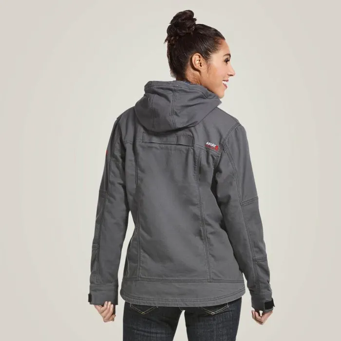 Women Workwear Ariat FR DuraLight Stretch Canvas Jacket Iron Grey Women Workwear Ariat FR DuraLight Stretch Canvas Jacket Iron Grey