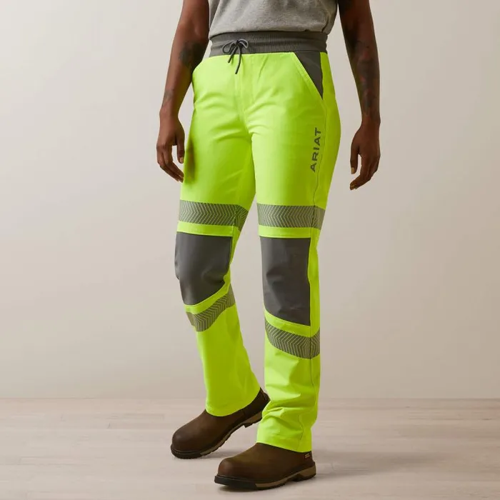 Women Workwear Ariat Rebar DuraStretch PullOn Slim Leg Pant Hi Vis Yellow