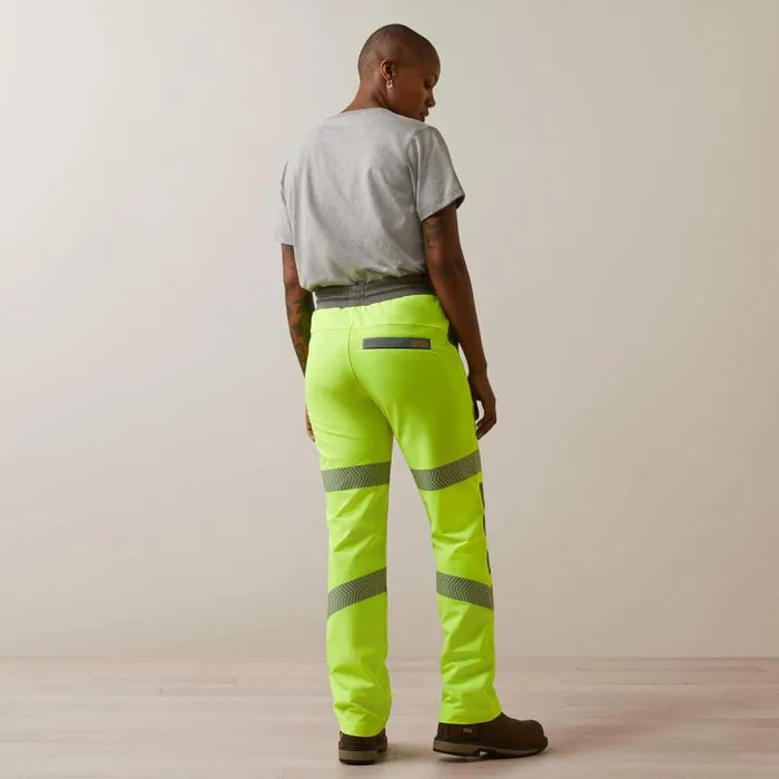 Women Workwear Ariat Rebar DuraStretch PullOn Slim Leg Pant Hi Vis Yellow