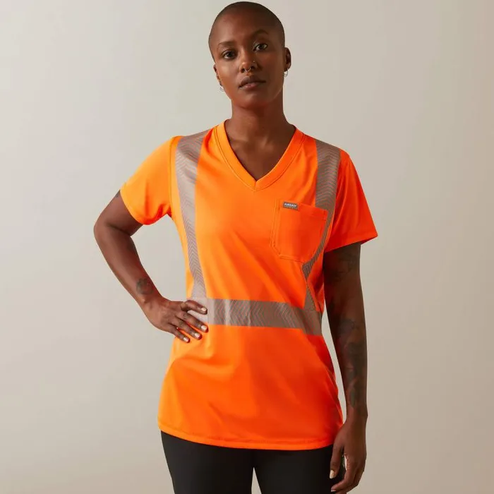 Women Workwear Ariat Rebar HiVis ANSI TShirt Hi Vis Orange