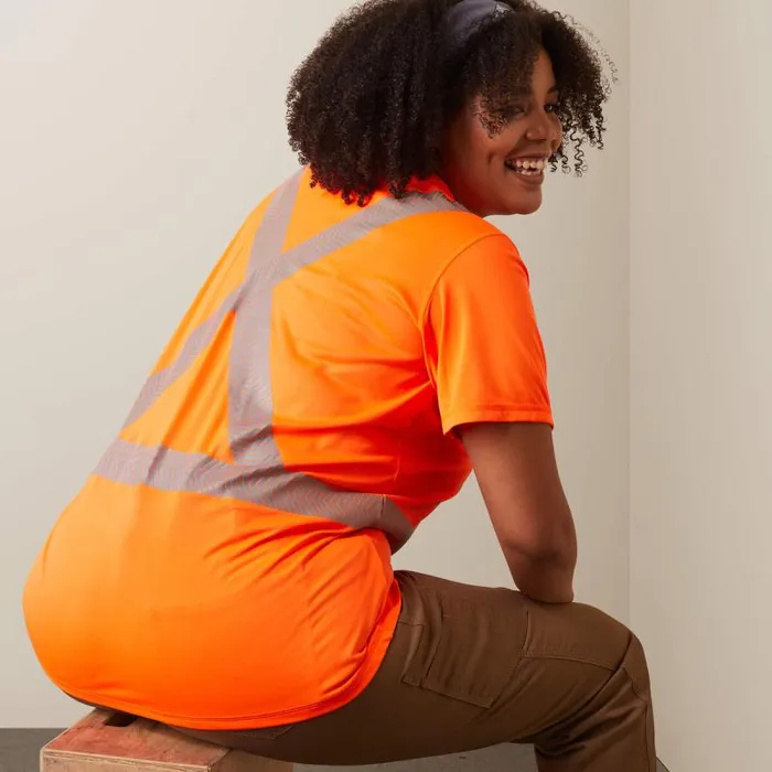 Women Workwear Ariat Rebar HiVis ANSI TShirt Hi Vis Orange
