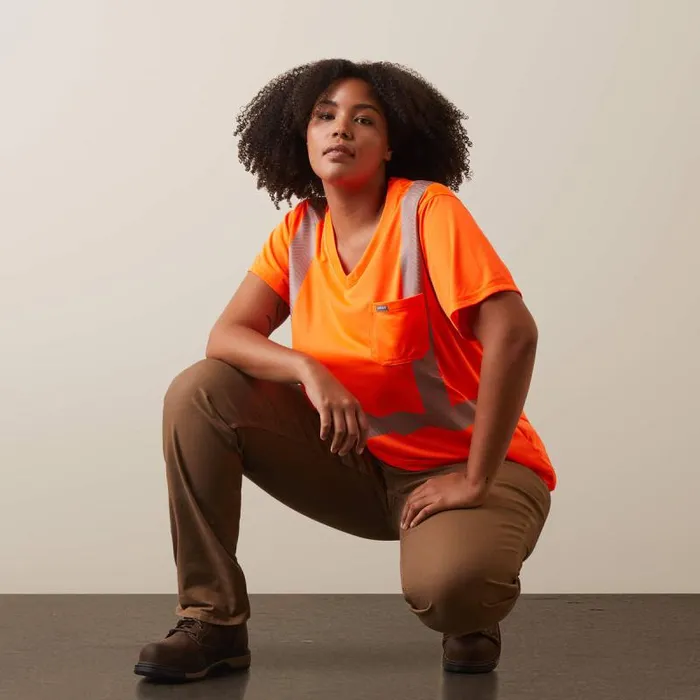 Women Workwear Ariat Rebar HiVis ANSI TShirt Hi Vis Orange