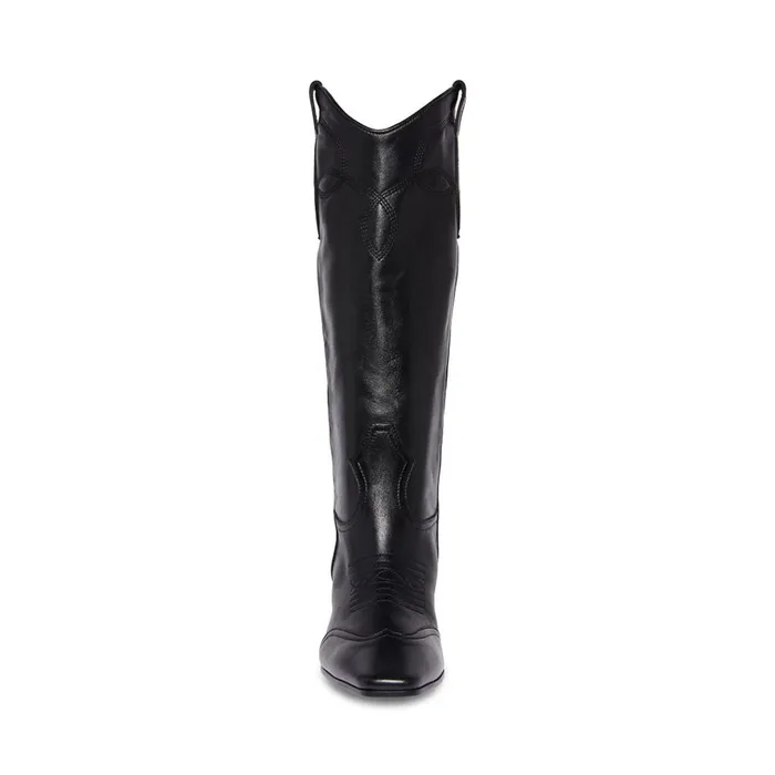 Womens Abilene Black Leather Steve Madden Boots and Booties