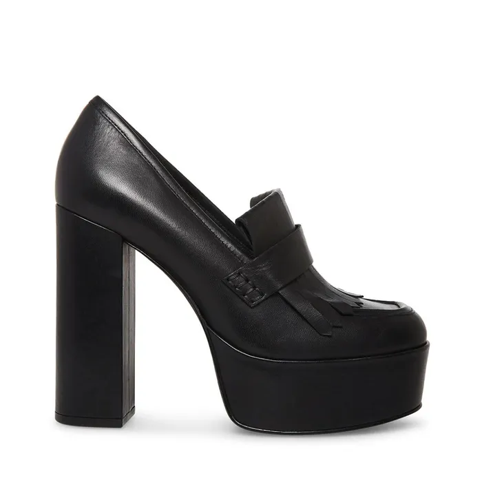 Womens Ada Black Leather Steve Madden Heels