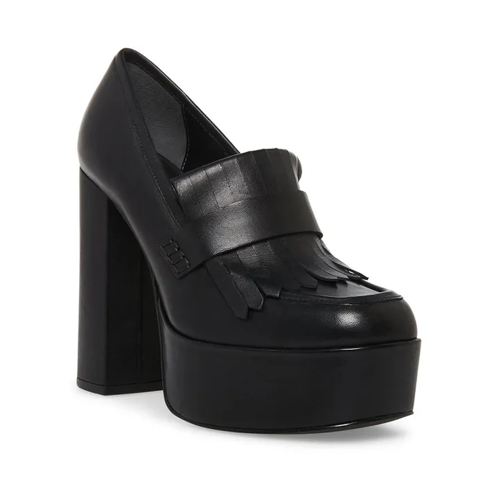 Womens Ada Black Leather Steve Madden Heels