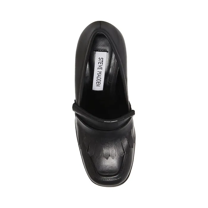 Womens Ada Black Leather Steve Madden Heels
